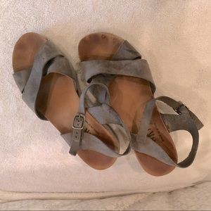 Grey suede sandals